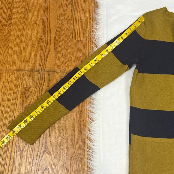 J. Crew Long Cardigan Sweater Wool Blend Open Front Pockets Women XS Striped - Picture 8 of 11